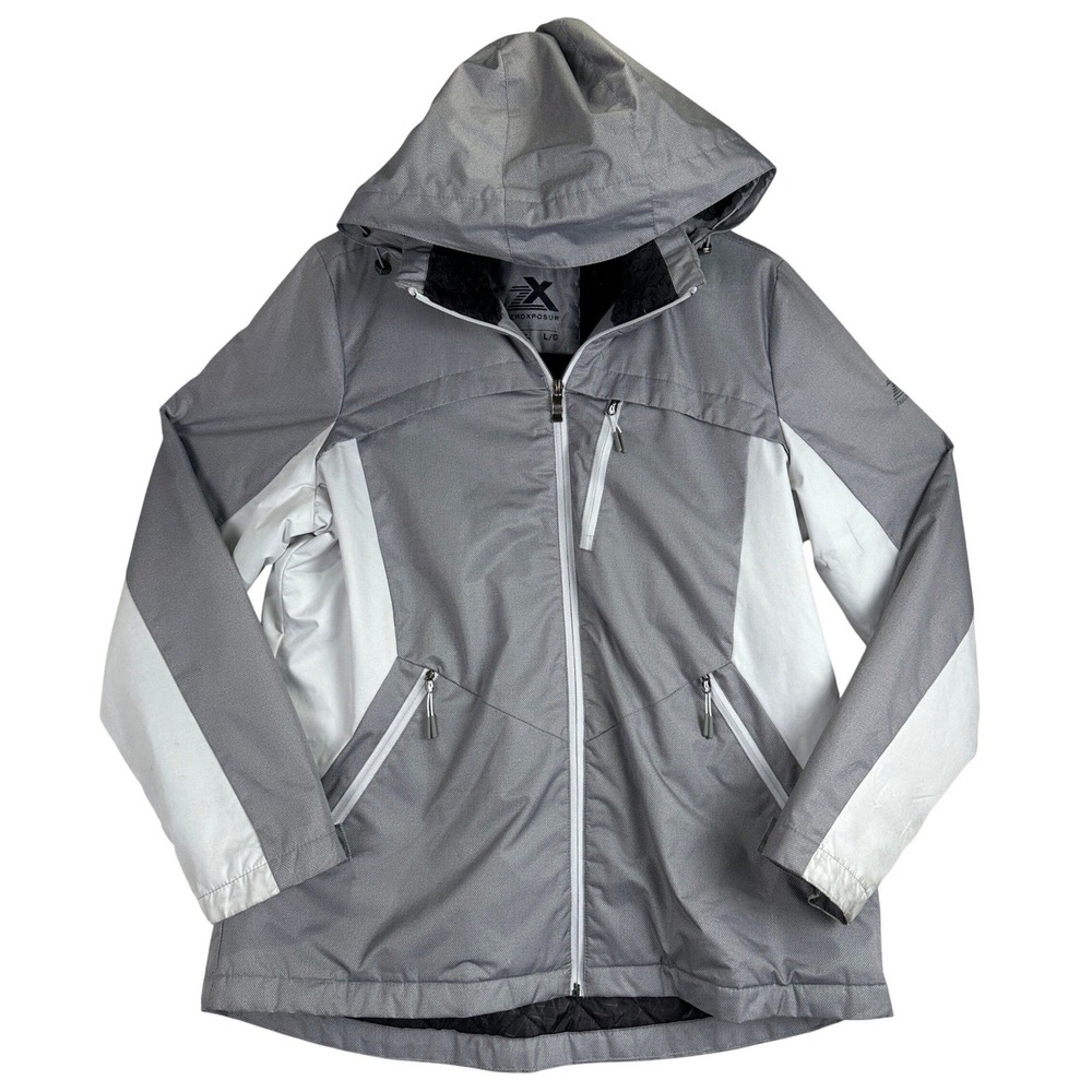 ZeroXposur Hooded Jacket Mens L Grey White Gorpcore Winter Techwear V92230